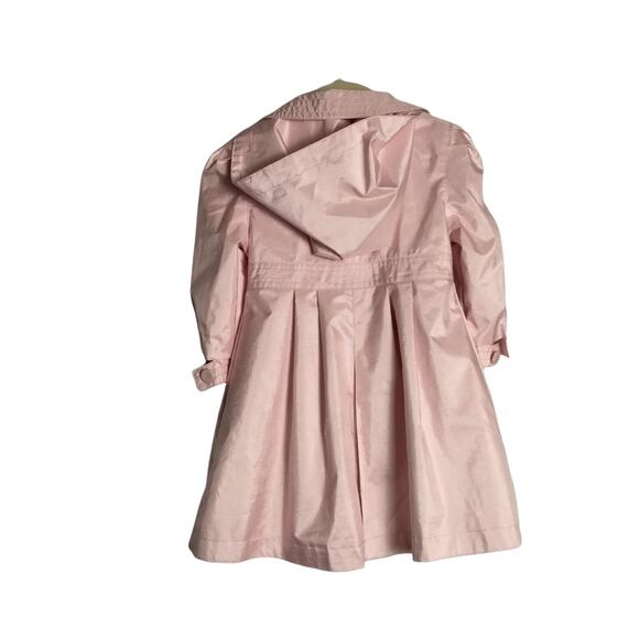 Rothschild Girls 2t Pink Silk Look Formal Hooded Jacket Rosettes Puff Sleeves - Picture 2 of 10
